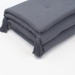 Loom Bed Runner & Pillow Covers | Set of 4 | Dark Gray Teal Nomad Bedset - Image 3