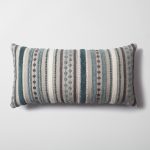 Loom Bed Runner & Pillow Covers | Set of 4 | Dark Gray Teal Nomad Bedset - Image 6