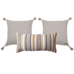 Loom & Nomad | Set of 3 | Mustard Yellow Bed Decor Throw Pillow Covers