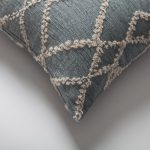 Savoy | Blue Woven Geometric Diamond Pattern Square 18''x18'' Throw Pillow Cover - Image 2