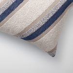 Oblique | Navy Blue Striped Boucle Textured Lumbar 12''x20'' Throw Pillow Cover - Image 3