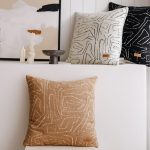Amorf | Camel Abstract Minimal Design Textured Square 20"x20'' Throw Pillow Cover - Image 3