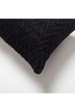 Cello | Black Textured Chevron Lumbar 12"x20" Throw Pillow Cover - Image 2