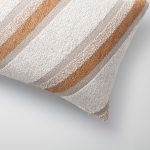 Oblique | Mustard Yellow Striped Boucle Textured Lumbar 12''x20'' Throw Pillow Cover - Image 3