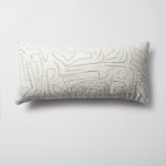 Amorf | Beige Abstract Minimal Design Textured Long Lumbar 14"x28'' Throw Pillow Cover