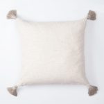 Quba | Neutral Linen Cozy Striped Boho Square 20''x20'' Throw Pillow Cover - Image 2