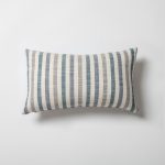 Stripe On Stripe | Set of 3 | Navy Blue Neutral Linen Blend Throw Pillow Covers - Image 4
