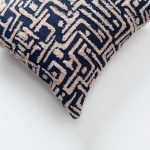 Gilda | Navy Blue Mid-Century Modern Geometric Textured Woven Square 18''x18'' Throw Pillow Cover - Image 2