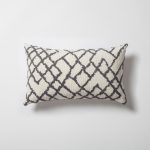 Maya | Dark Gray Kilim Patterned Tribal Boho Textured Lumbar 12''x20'' Throw Pillow Cover