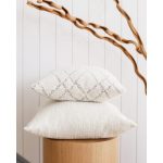 Asos | White Geometric Diamond Pattern Textured Tufted Square 18"x18'' Throw Pillow Cover - Image 4