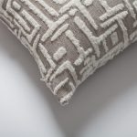 Gilda | Taupe Mid-Century Modern Geometric Textured Woven Square 18''x18'' Throw Pillow Cover - Image 4