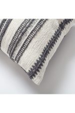 Mitos | Dark Gray Tribal Ethnic Striped Lumbar 16''x24'' Throw Pillow Cover - Image 2