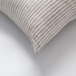 Zuma | Gray Stripe Neutral Linen-Blend Square 18"x18" Throw Pillow Cover - Image 2
