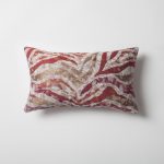 Rio | Red Textured Woven Animal Skin Print Lumbar 12''x20'' Throw Pillow Cover