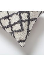Maya | Dark Gray Kilim Patterned Tribal Boho Textured Lumbar 12''x20'' Throw Pillow Cover - Image 2