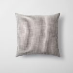 Zuma | Black Stripe Neutral Linen-Blend Square 18"x18" Throw Pillow Cover