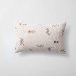 Barista | Tribal Patterned Linen-Blend Boucle Textured Bohem Lumbar 12"x20'' Throw Pillow Cover