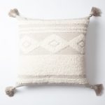 Quba | Neutral Linen Cozy Striped Boho Square 20''x20'' Throw Pillow Cover