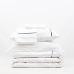 Lusso Duvet Cover Set & Loom Bed Runner & Pillow Covers | Set of 4 | Navy Blue - Image 2