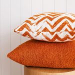 Cozy | Orange Plush Soft Textured Square 20''x20'' Throw Pillow Cover - Image 3