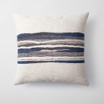 Combos | Navy Blue Textured Abstract Striped Neutral Square 20"x20'' Throw Pillow Cover