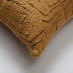 Amorf | Mustard Abstract Minimal Design Textured Square 20"x20'' Throw Pillow Cover - Image 2