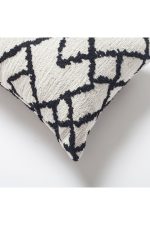 Maya | Black and White Kilim Patterned Tribal Boho Textured Lumbar 12''x20'' Throw Pillow Cover - Image 2