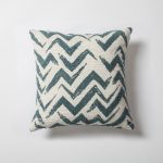 Havana | Teal Blue Geometric Chevron Textured Woven Square 18''x18'' Throw Pillow Cover