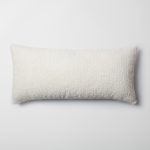 Cozy | White Plush Soft Textured Long Lumbar 14"x28" Throw Pillow Cover