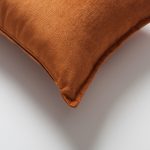 Eliza | Burnt Orange Textured Velvet-Look Flanged Lumbar 16''x24'' Throw Pillow Cover - Image 2