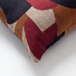 Otto | Burgundy and Rust Modern Geometric Long Lumbar 14"x28" Throw Pillow Cover - Image 2