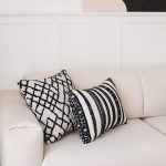 Maya | Black and White Kilim Patterned Tribal Boho Textured Square 20''x20'' Throw Pillow Cover - Image 3