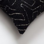 Amorf | Black Abstract Minimal Design Textured Long Lumbar 14"x28'' Throw Pillow Cover - Image 2