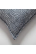Porto | Navy Blue Neutral Solid Linen-Blend Flanged Square 20''x20'' Throw Pillow Cover - Image 2