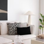 Norm | Black Boucle Textured Geometric Maze Square 20''x20'' Throw Pillow Cover - Image 2