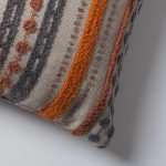 Nomad | Orange Linen Striped Long Lumbar 14"x28" Throw Pillow Cover - Image 2
