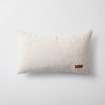 Oblique | Navy Blue Striped Boucle Textured Lumbar 12''x20'' Throw Pillow Cover - Image 2