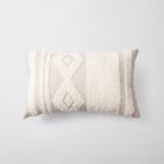 Quba | Neutral Linen Cozy Striped Boho Lumbar 12''x20'' Throw Pillow Cover