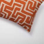 Norm | Burnt Orange Textured Geometric Maze Long Lumbar 14"x28" Throw Pillow Cover - Image 2