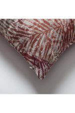 Rio | Red Textured Woven Floral Square 18''x18'' Throw Pillow Cover - Image 2
