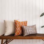 Savoy | Burnt Orange Geometric Diamond Pattern Square 18''x18'' Throw Pillow Cover - Image 3