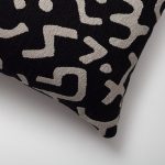 Nandos | Black African Mud Cloth Design Boucle Textured Long Lumbar 14"x28" Throw Pillow Cover - Image 2