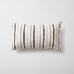 Stripe On Stripe | Set of 3 | Black and White Neutral Linen Blend Throw Pillow Covers - Image 4