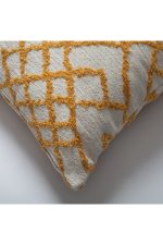 Maya | Yellow Kilim Patterned Tribal Boho Textured Square 20''x20'' Throw Pillow Cover - Image 2
