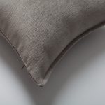 Eliza | Taupe Textured Velvet-Look Flanged Square 20''x20'' Throw Pillow Cover - Image 2