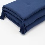 Loom Bed Runner | Navy Blue Neutral Linen Blend - Image 5