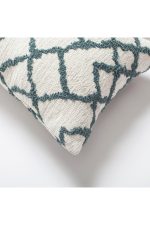 Maya | Teal Blue Kilim Patterned Tribal Boho Textured Lumbar 12''x20'' Throw Pillow Cover - Image 2