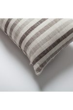 Capri | Brown Linen-Blend Neutral Striped Lumbar 12"x20" Throw Pillow Cover - Image 2