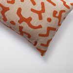 Nandos | Burnt Orange Mud Cloth Design Boucle Textured Long Lumbar 14"x28" Throw Pillow Cover - Image 2