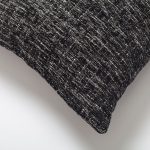 Flap | Black Textured Woven Square 20''x20'' Throw Pillow Cover - Image 2